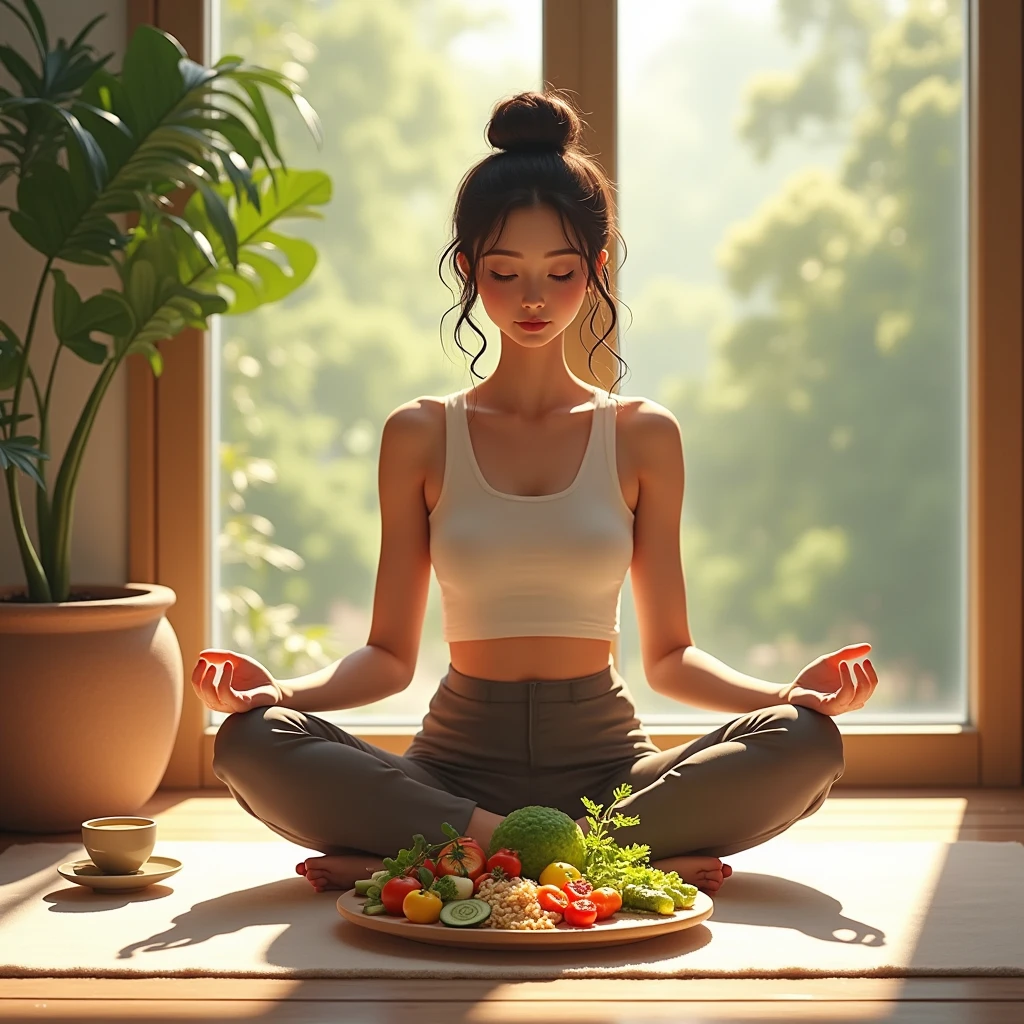 Abstracte gradient: rustige maaltijdssfeer zonder foto